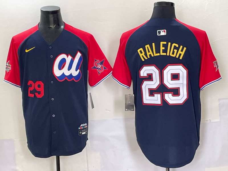 Men Seattle Mariners 29 Raleigh Blue MLB All star Nike 2025 Jersey style 006